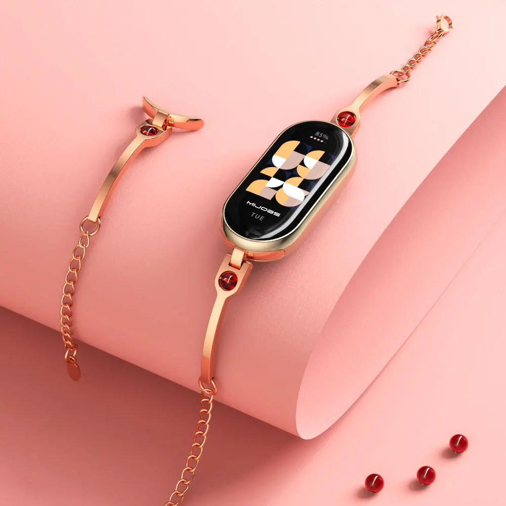 Android Smartwatch Accessories - Xiaomi Mi Band 8 için Paslanmaz