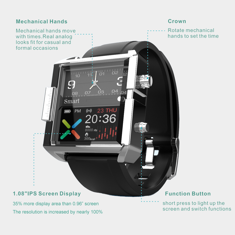 T9 hibrid Smartwatch kalp hızı - Smartwatch Custom incelemesi ve fiyatı