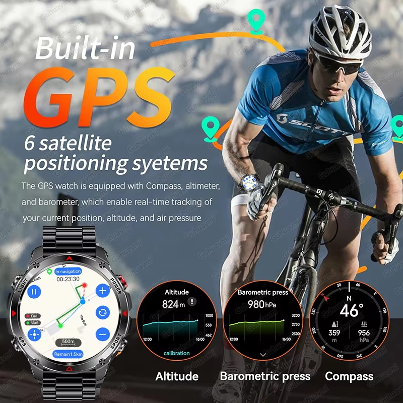 Askeri 540mAh GPS akıllı saat  - Android Smartwatch Accessories incelemesi ve fiyatı