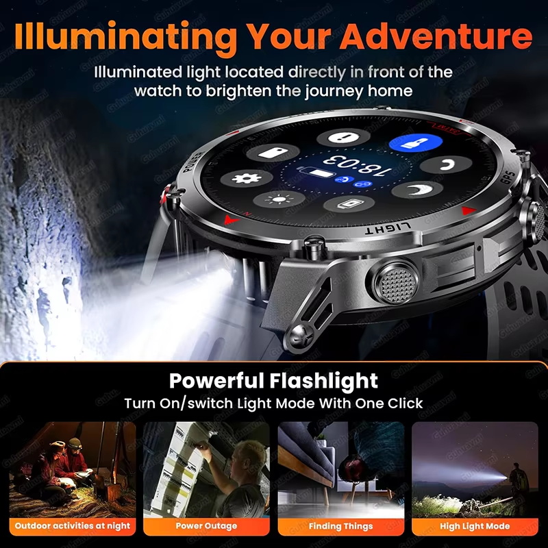 Askeri 540mAh GPS akıllı saat  - Android Smartwatch Accessories incelemesi ve fiyatı